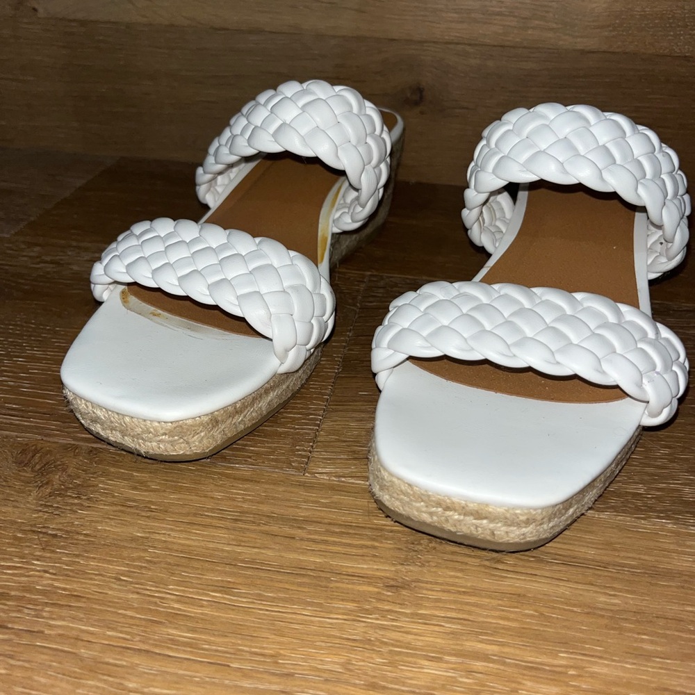 White Mountain Braided Wedge Sandals Espadrille 8.5 - Picture 4 of 7